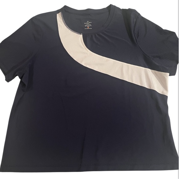 SWEATY BETTY Score Gym T-Shirt Navy with White XL - Picture 4 of 8